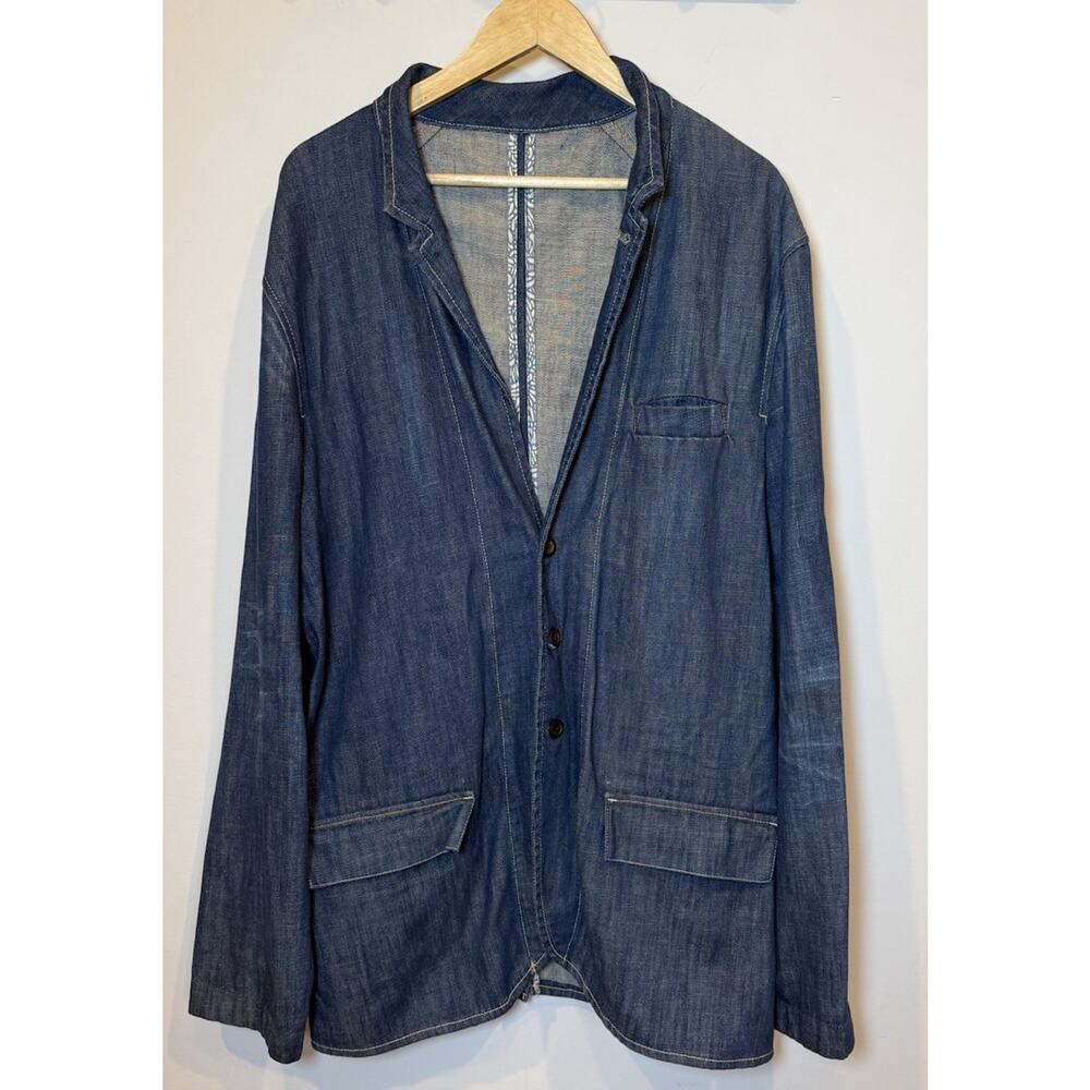 Levi’s Capital E Mens L Herringbone Twill Denim Workwear Blazer Sportcoat Y2K